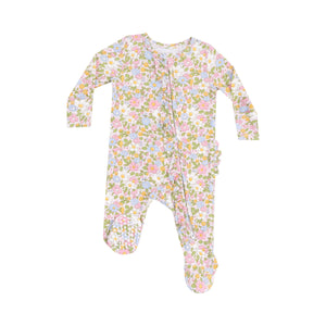 Bubbly Baby Calico 2 Way Zipper Footie Ruffle back