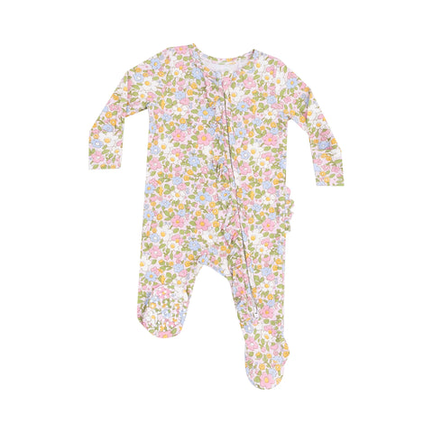 Bubbly Baby Calico 2 Way Zipper Footie Ruffle back