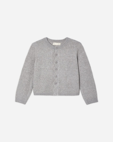 Scallop Cardigan Dusty Blue