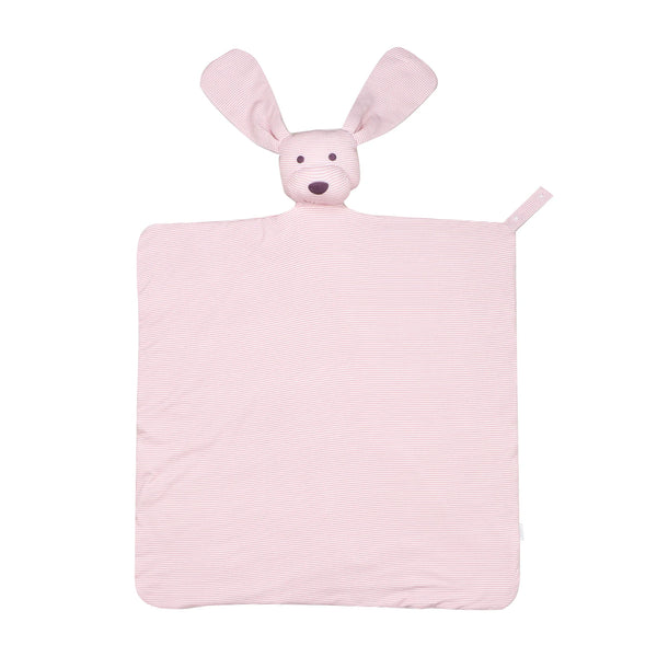Pink Mini-Stripe Dog Lovey + Paci clip holder
