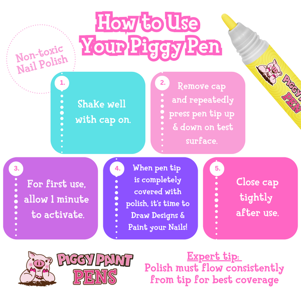 Yippee Yellow Piggy Paint Pen - Kids Non-toxic Nail Polish