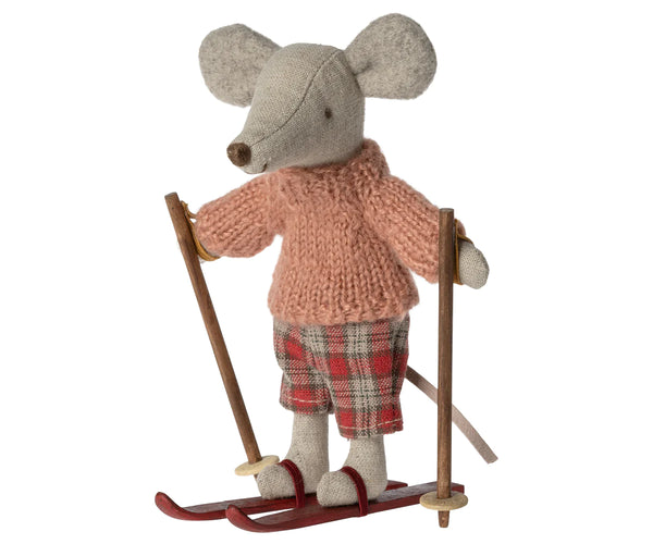 Winter mouse with ski set, Big sister