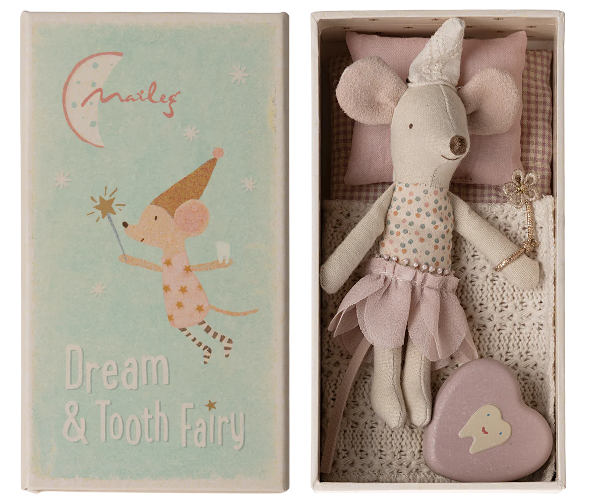 Tooth Fairy Mouse, Little Sister in Match Box