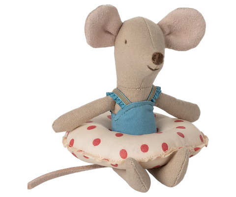 Beach mouse with float, Little sister - Red dot