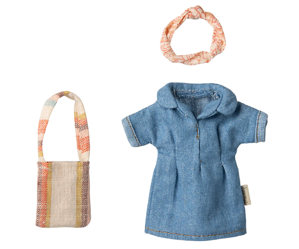 Denim dress and bag, Mum mouse