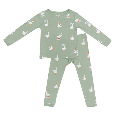 Long Sleeve Pajamas in Silly Goose