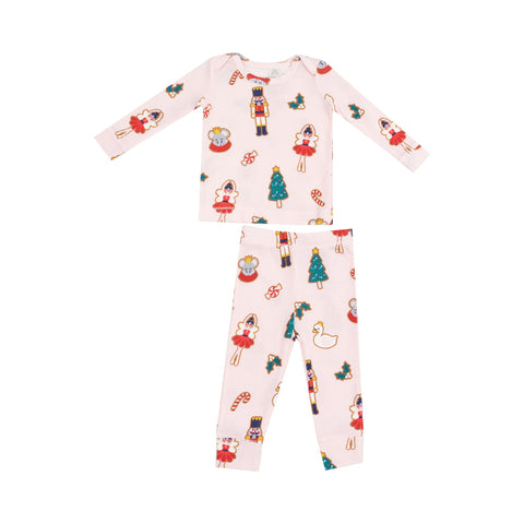 Sugar Plum Fairy Christmas Cookie Pink L/S  Loungewear Set