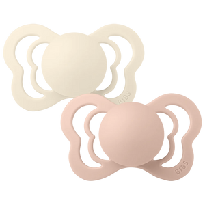 BIBS Pacifier COUTURE Latex 2 PK Ivory/Blush- Size 2