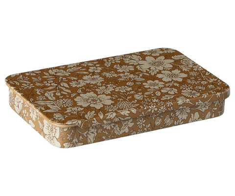 Metal box w. sliding lid, Blossom - Ocher