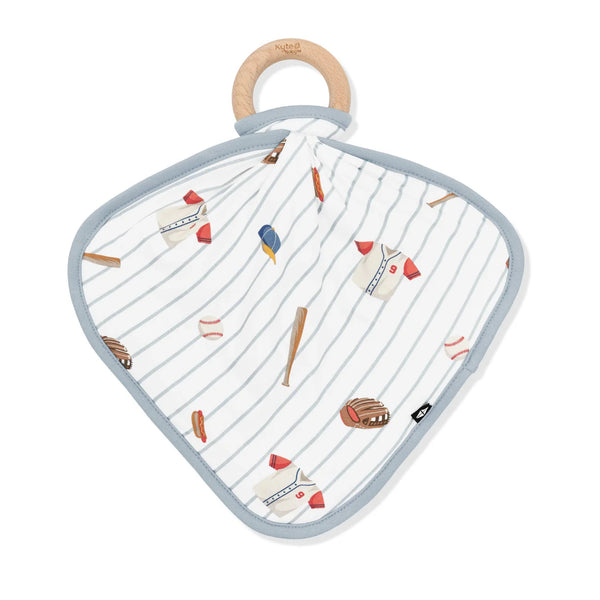 Lovey in Home Run with Removable Wooden Teething Ring