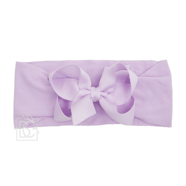 WIDE PANTYHOSE HEADBAND W/CLASSIC GROSGRAIN BOW: RED / 3+ Months / 4.5" Large