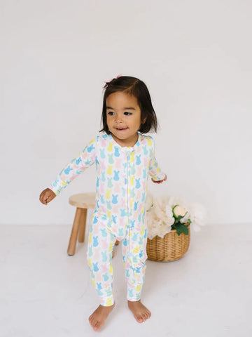 Zippy Bamboo Baby Pajama in Marshmallow Bunny