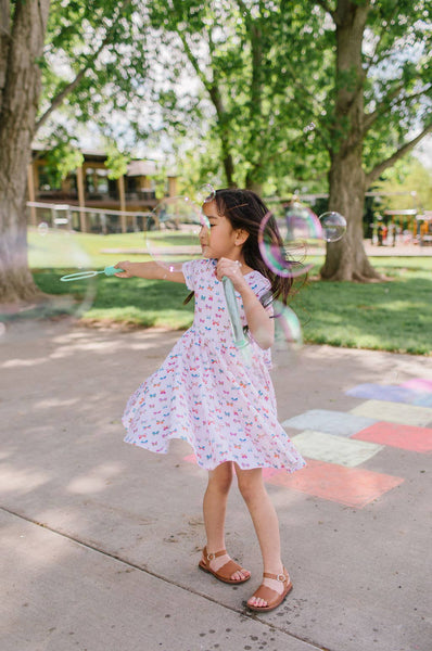 Classic Twirl Dress in Butterfly Rainbow