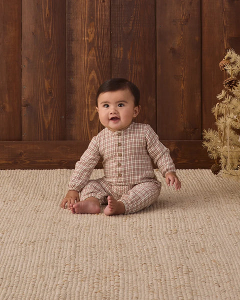 Woven Jumpsuit Christmas Plaid