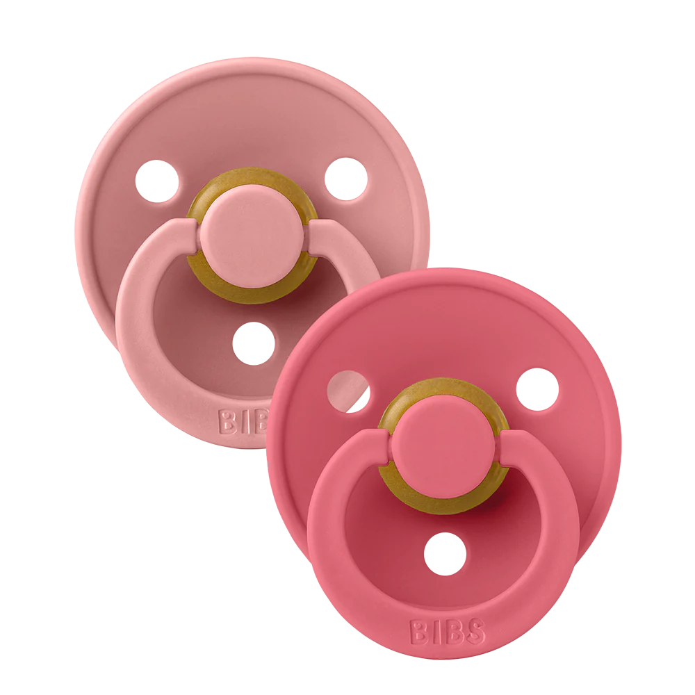 Dusty Pink/Coral BIBS Pacifier 2 PK, Size 1