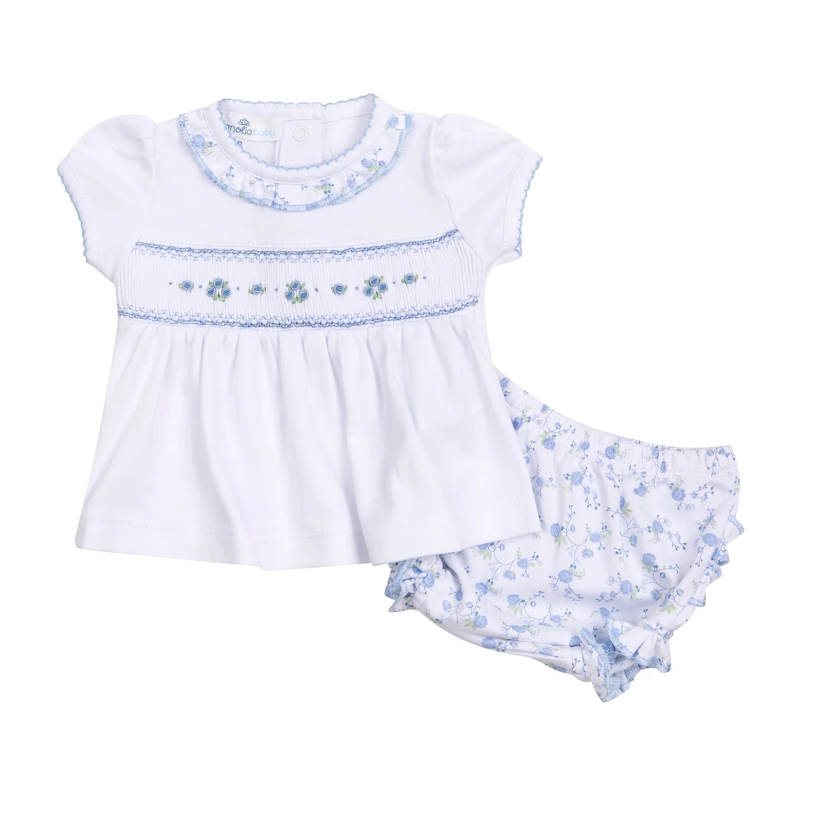 Skylar's Classics Smocked Diaper Cover Set  Sky Blue