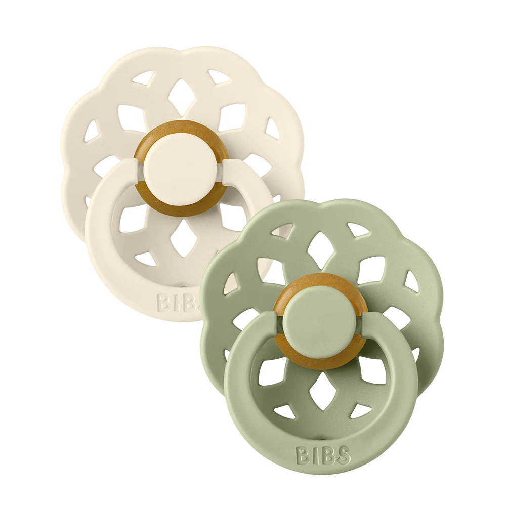 BIBS Boheme Pacifier 2 PK, Size 1 (Ivory,Sage)