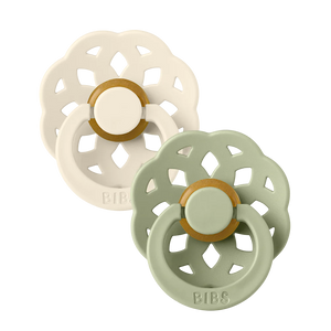 BIBS Boheme Pacifier 2 PK, Size 1 (Ivory,Sage)