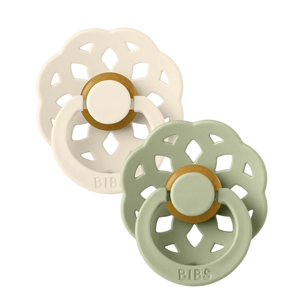 BIBS Boheme Pacifier 2 PK, Size 1 (Ivory,Sage)