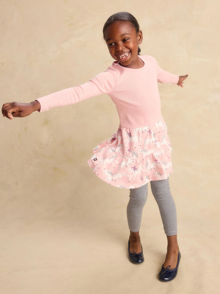 Tiered Skirted Twirl Dress- Unicorn