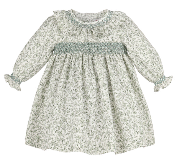Heirloom Floral Dress, Green