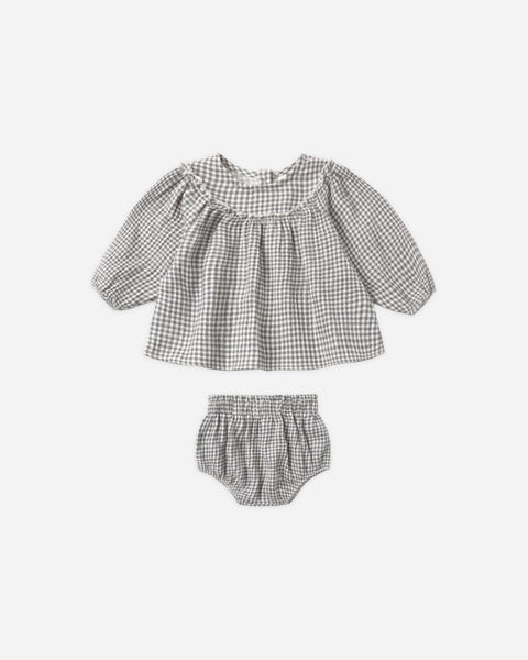Mia Top + Bloomer Set Midnight Gingham