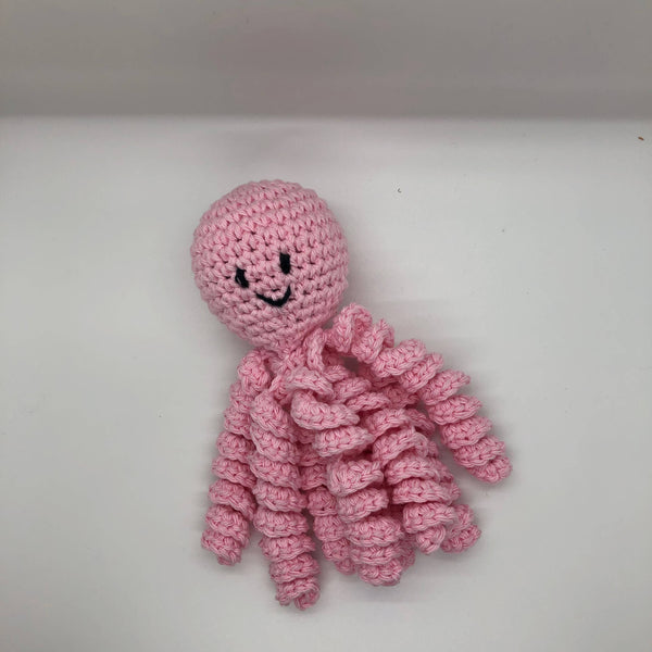 Hand crochet octopus for preemies in pink