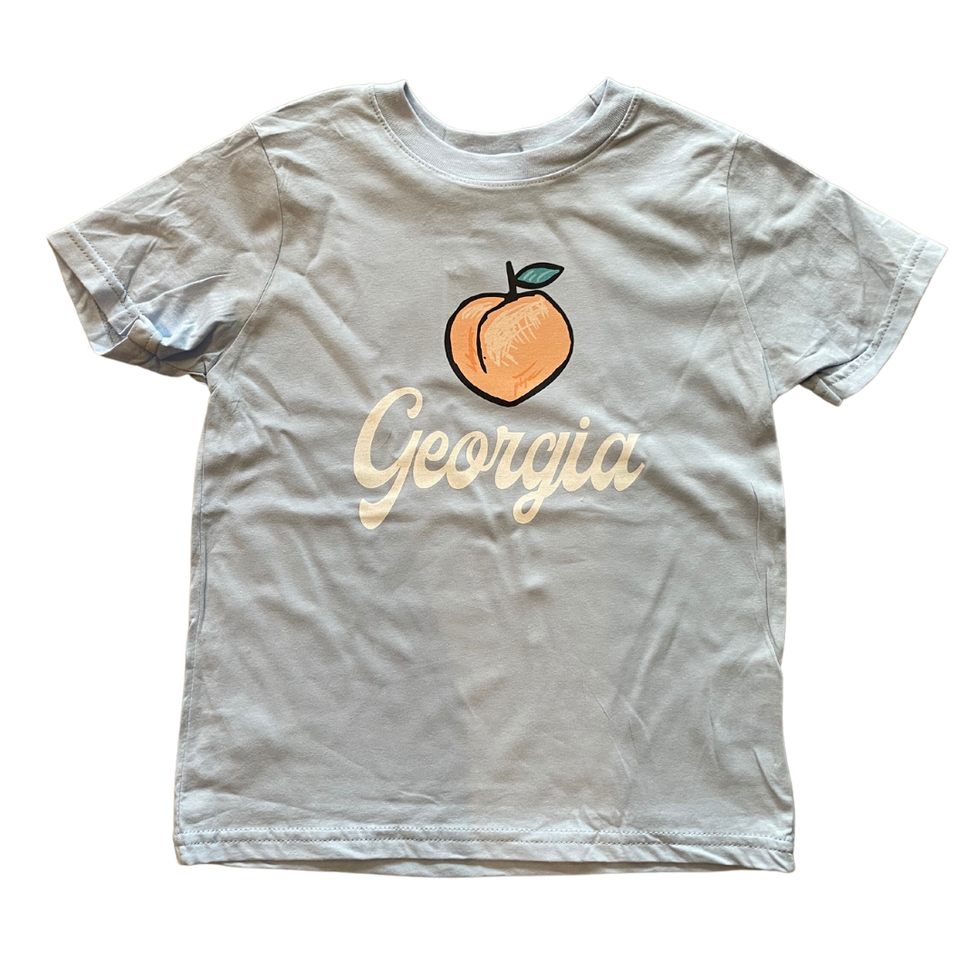 Georgia Peach Shirt- Light Blue