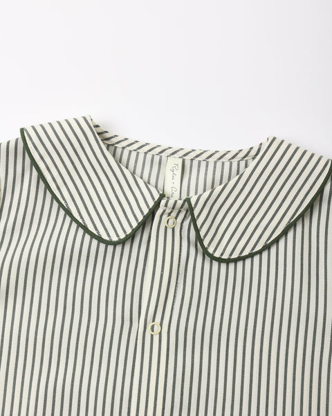 Baby Pajama Romper Evergreen Stripe