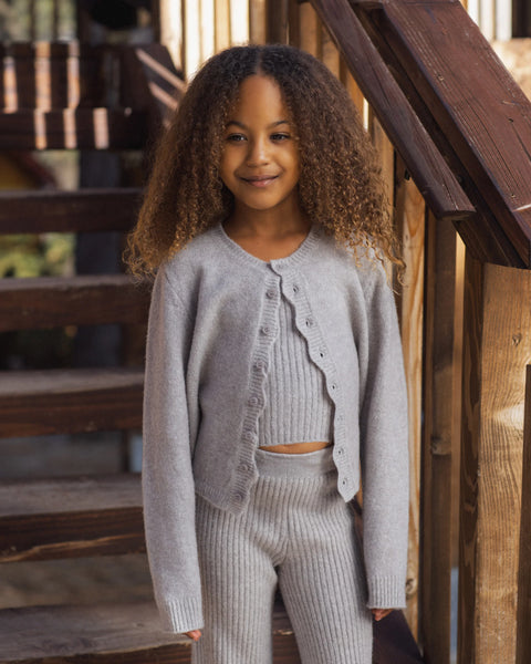 Fuzzy Knit Lounge Set Dusty Blue