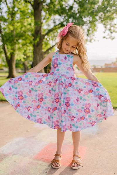 Sofia Dress in Serenity Floral | Girls Twirl Dress
