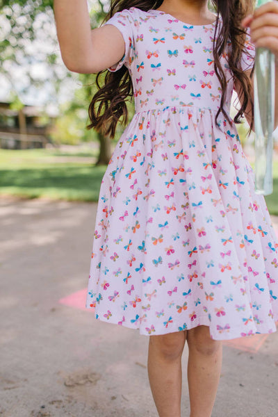 Classic Twirl Dress in Butterfly Rainbow