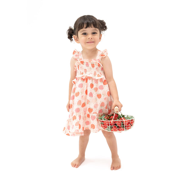 Smocked Ruffle Sundress- Strawberry Bliss