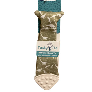 Tasty Tie Teether, Crinkle Toy, Baby Boy Gift (Dino)