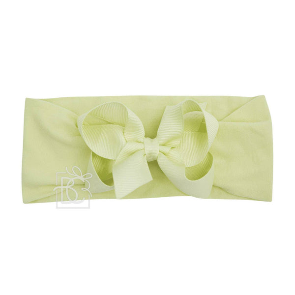 WIDE PANTYHOSE HEADBAND W/CLASSIC GROSGRAIN BOW: RED / 3+ Months / 4.5" Large