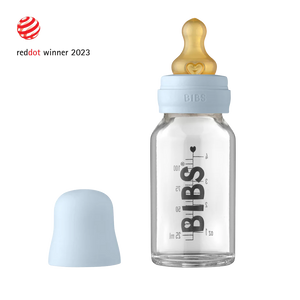 Baby Glass Bottle Complete Set 110ml - Baby Blue
