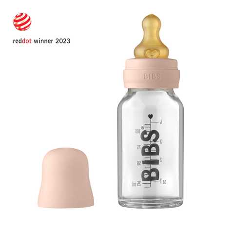 Baby Glass Bottle Complete Set 110ml - Blush