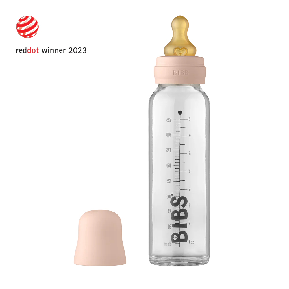 Baby Glass Bottle Complete Set 225ml - Blush