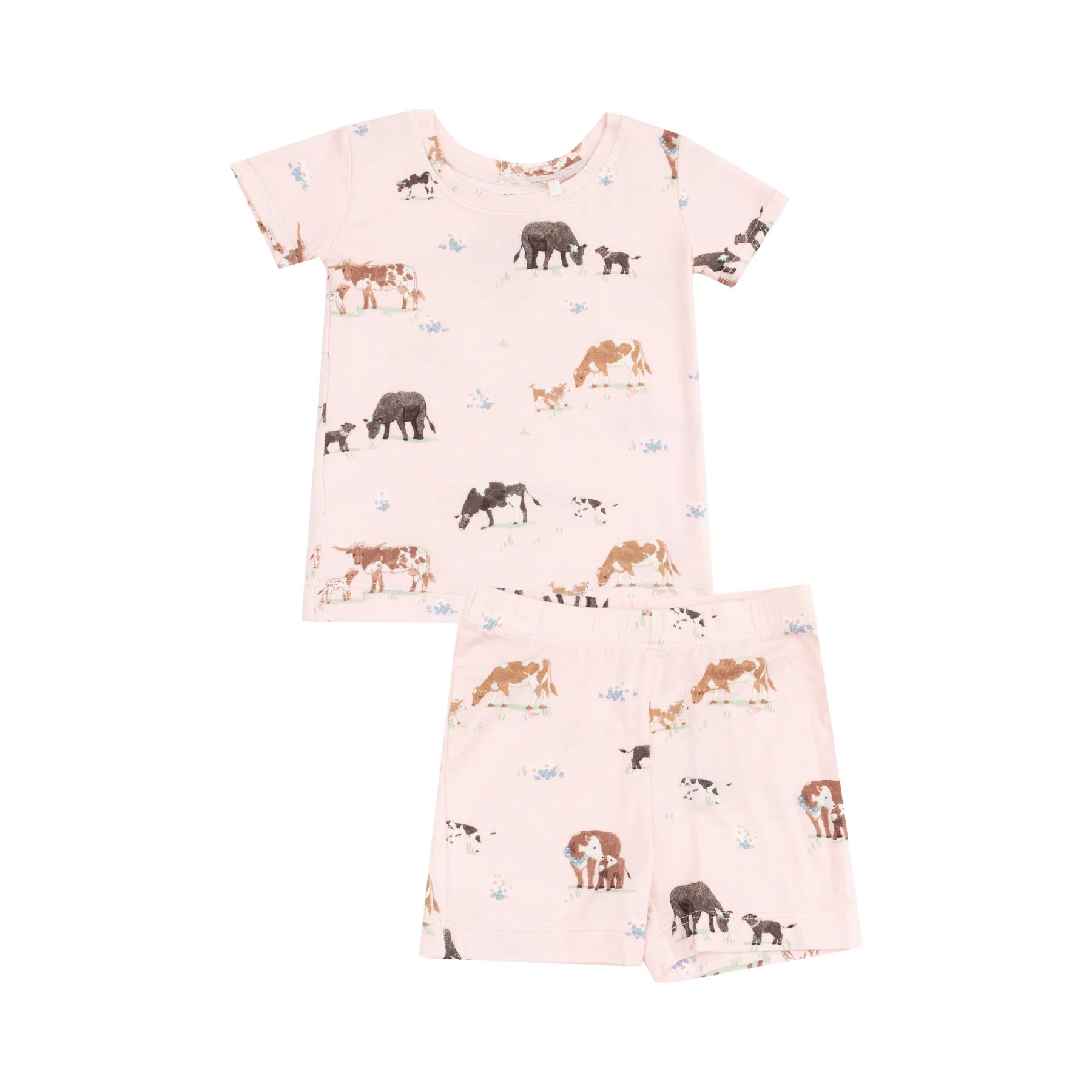 Pink Cow Families-  Loungewear Short Set