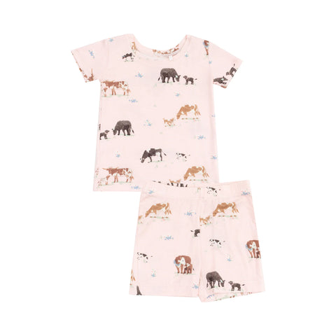 Pink Cow Families-  Loungewear Short Set