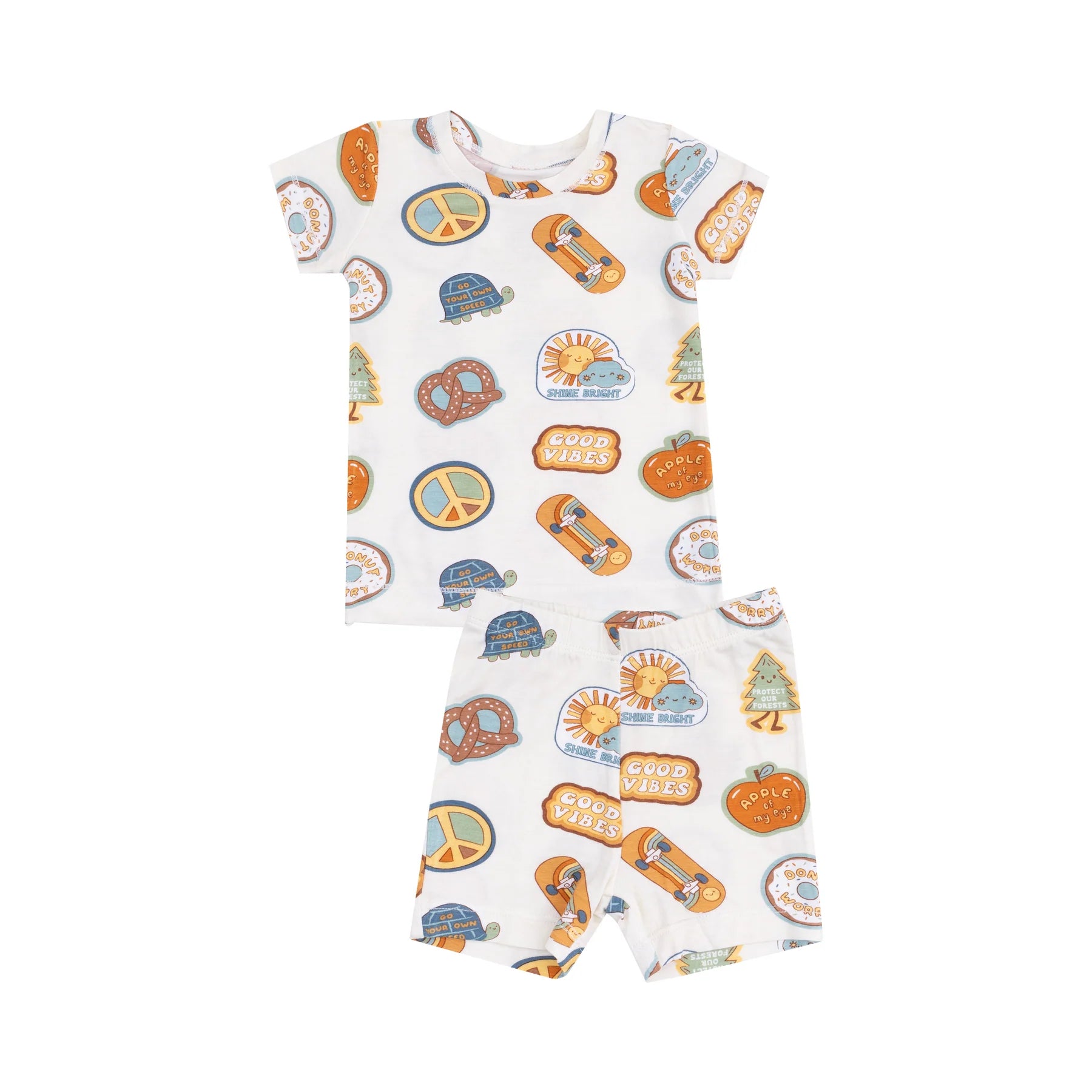 Groovy Vibes Stickers-  Loungewear Short Set