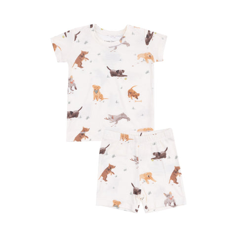 Watercolor Puppies-  Loungewear Short Set