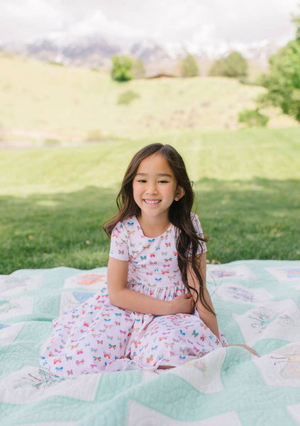 Classic Twirl Dress in Butterfly Rainbow