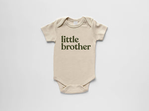 Cream Little Brother Organic Baby Bodysuit • Olive Ink