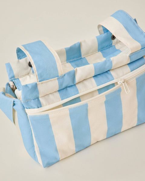 Storq x Kindred Bravely Stroller Party Caddy Bag: Blue Wide Stripe
