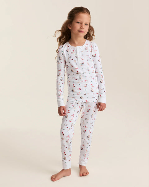 Kid's Pima Snug Fit Pajama Set in Woof de Noel