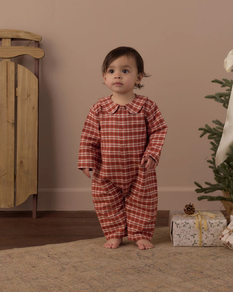 Baby Pajama Romper Ruby Plaid