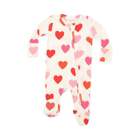 Big Hearts 2 Way Zipper Footie (FINAL SALE)