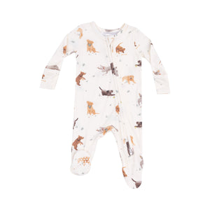 Watercolor Puppies 2 Way Zipper Footie