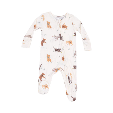 Watercolor Puppies 2 Way Zipper Footie